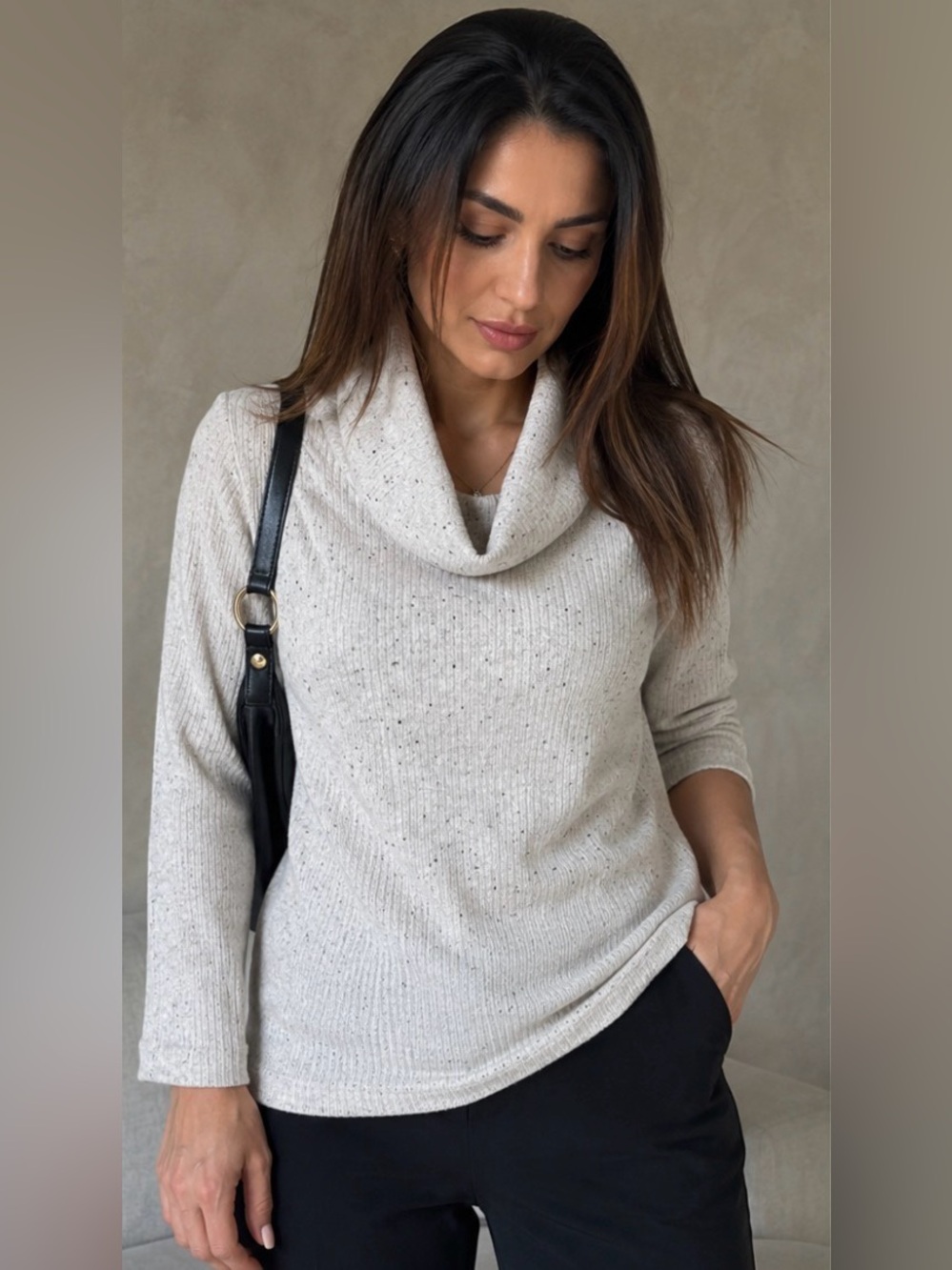 WOMEN’S COWL NECK SWEATER
